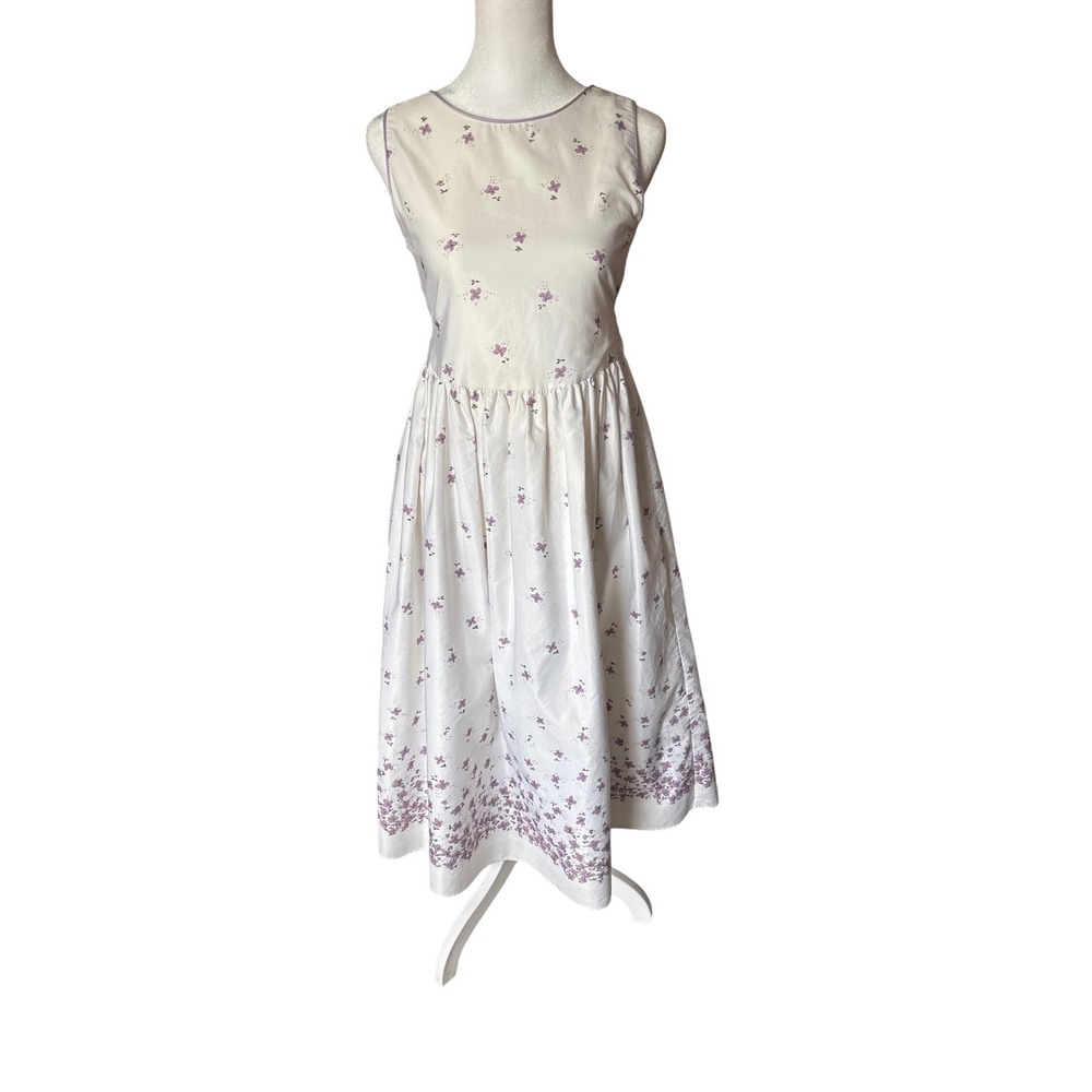 Floral Dress Women S Sleeveless Bow Waist Midi Purple Flower‎ Pretty N Pink